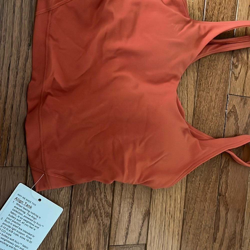 size 0 lululemon align tank orange ish color I don’t remember the color name